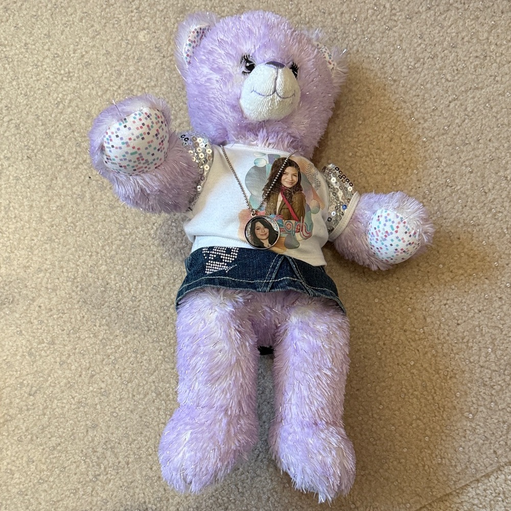 Build-A-Bear Lavender Plush Bear with iCarly Denim Skirt Set